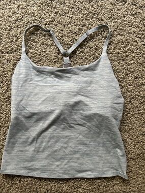 Outdoor Voices Light Gray Striped Racerback Tank